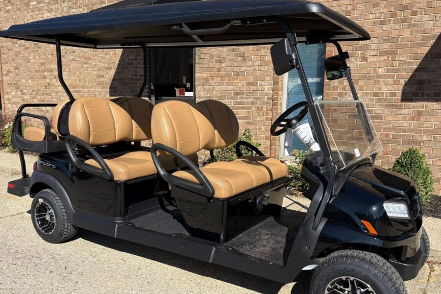 golf cart with tan seats